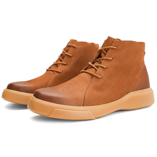 2025 Cross Border Plus Size Outdoor Martin Boots Men's Boots Autumn High Top Men's Leather Boots Korean Version Vintage Chelsea Cotton Boots