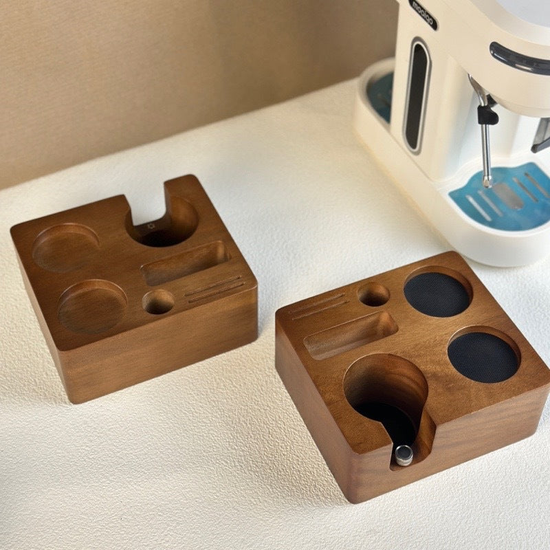 5154mm coffee press seat, handle support frame, adjustable multi-functional, solid wood press base, 58mm universal