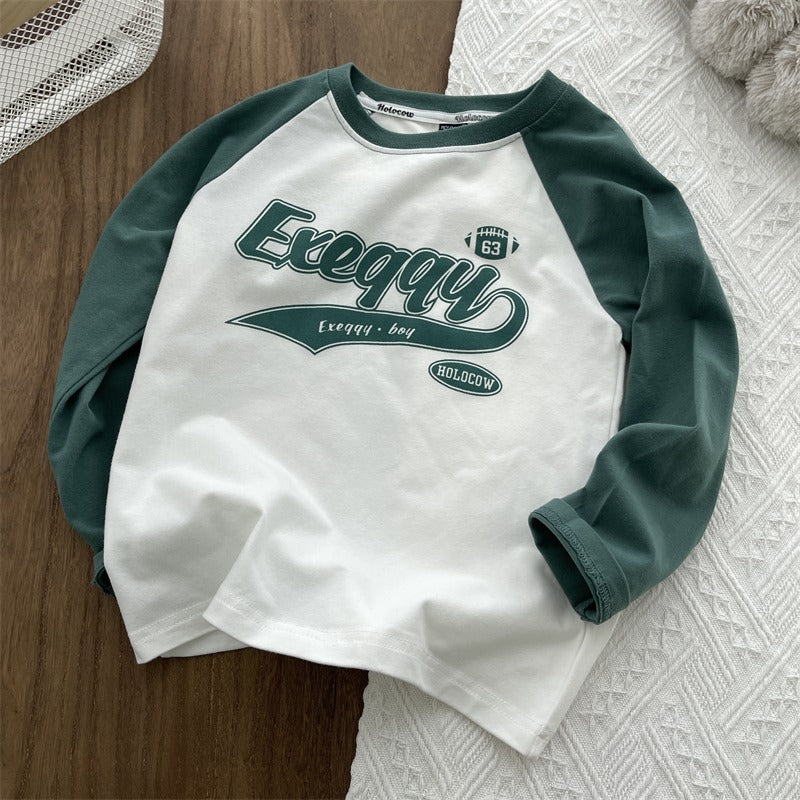 Children's T-shirts, small children's base shirts, boys' long-sleeved shirts, girls' round neck tops, versatile, spring and autumn sweatshirts, tides