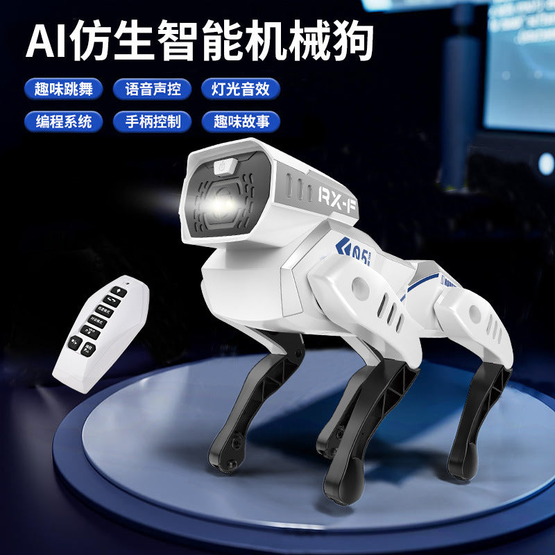 Explosive children's AI simulation robot dog intelligent voice bionic remote control mechanical dog robot toy stall wholesale
