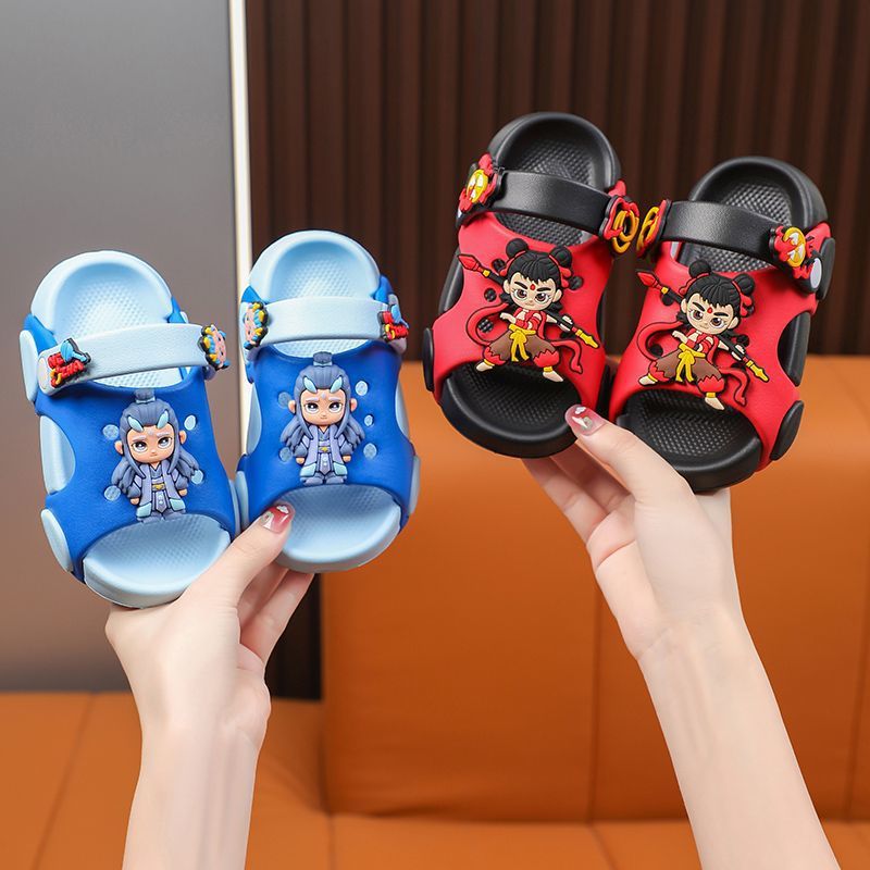Nezha Ao Bing slippers children's summer cartoon home indoor anti-slip middle children, baby children, boys and girls wholesale