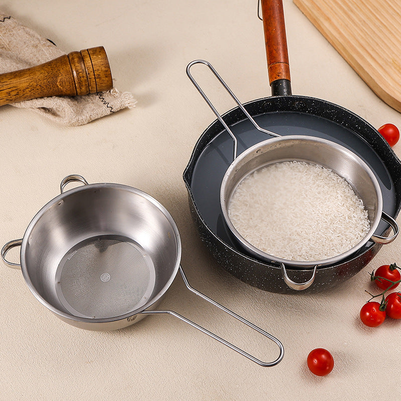 Stainless steel colander soy milk filter juice sesame sieve household kitchen scoop superfine traditional Chinese medicine flour sieve