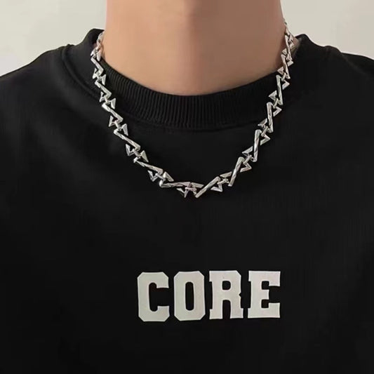European and American hip hop letter Z splicing necklace punk high street men versatile sweater chain pendant wholesale