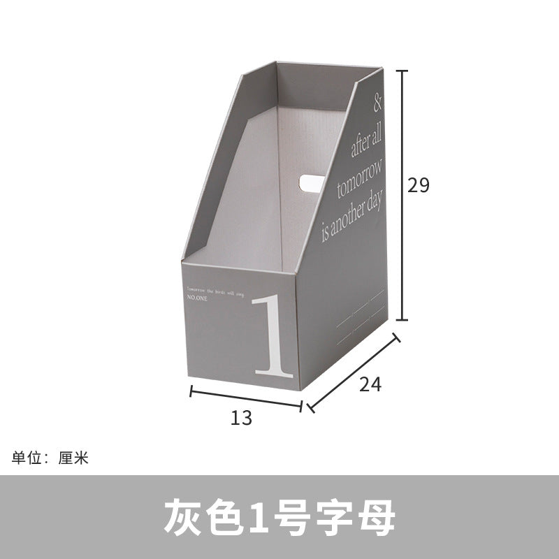 Desktop organizing box, paper folding book standing box, student information file shelf, book desk, file storage box