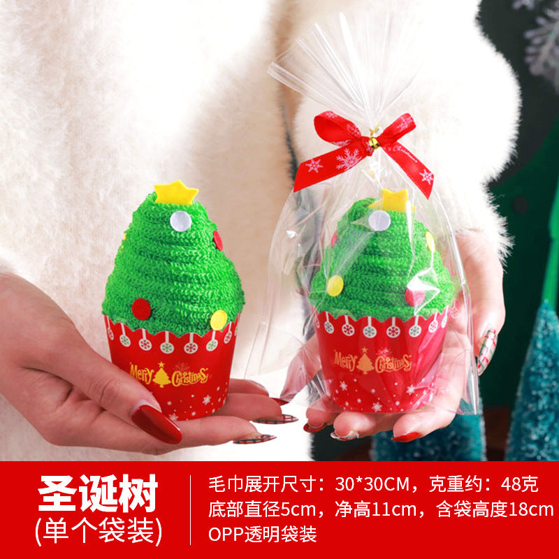 Cross-border Christmas creative towel gift box embroidery children's gift cartoon doll Christmas gift activity to customers