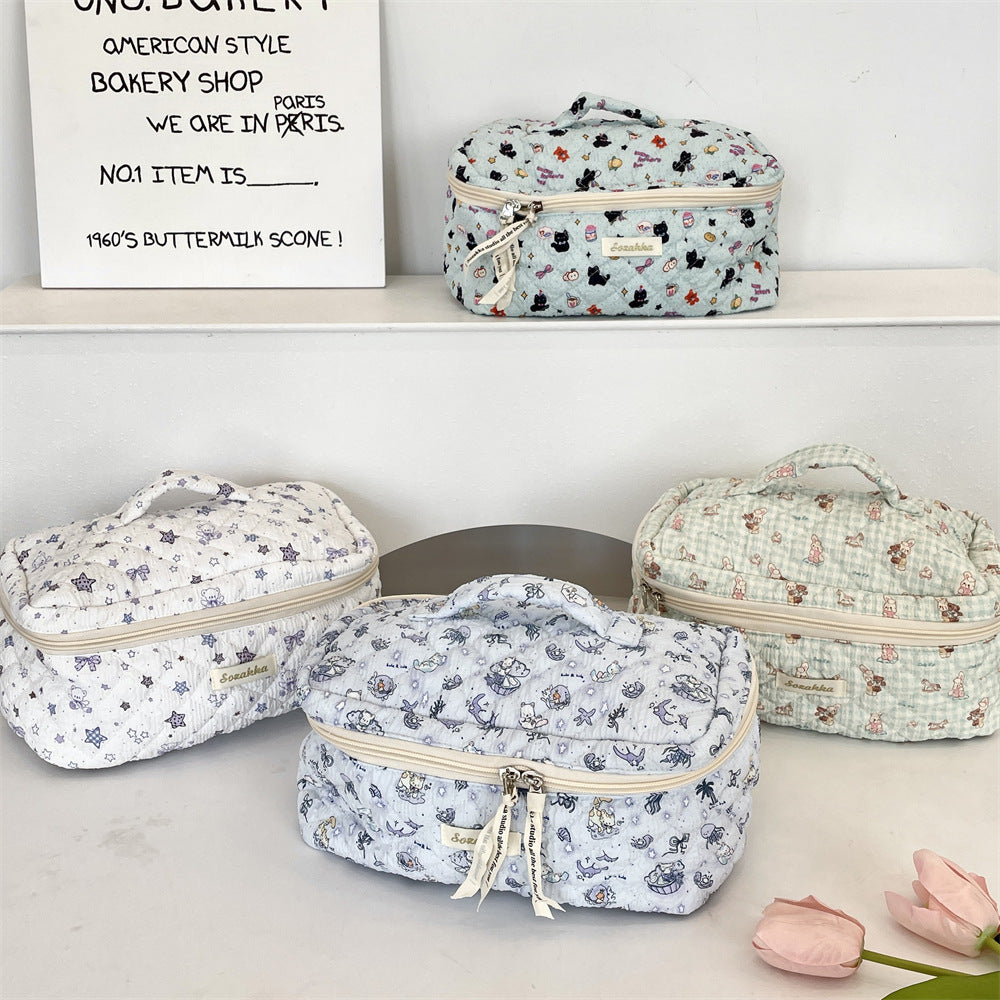 54131 [Copyright] Cosmetic bag female cartoon cute portable large capacity travel item storage bag handbag