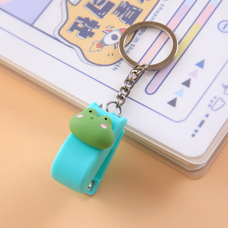 ins cute cartoon mini small stapler student office mini mini stapler with keychain