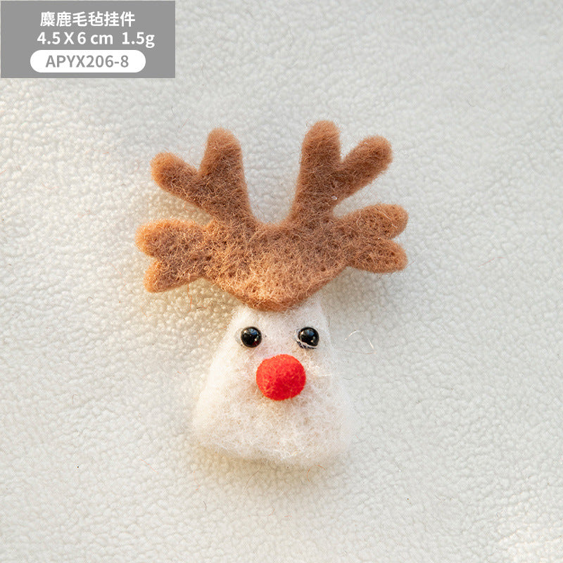 Christmas Decorations Creative Christmas Tree Cartoon Elk Felt Pendant DIY Material Doll Christmas Gifts