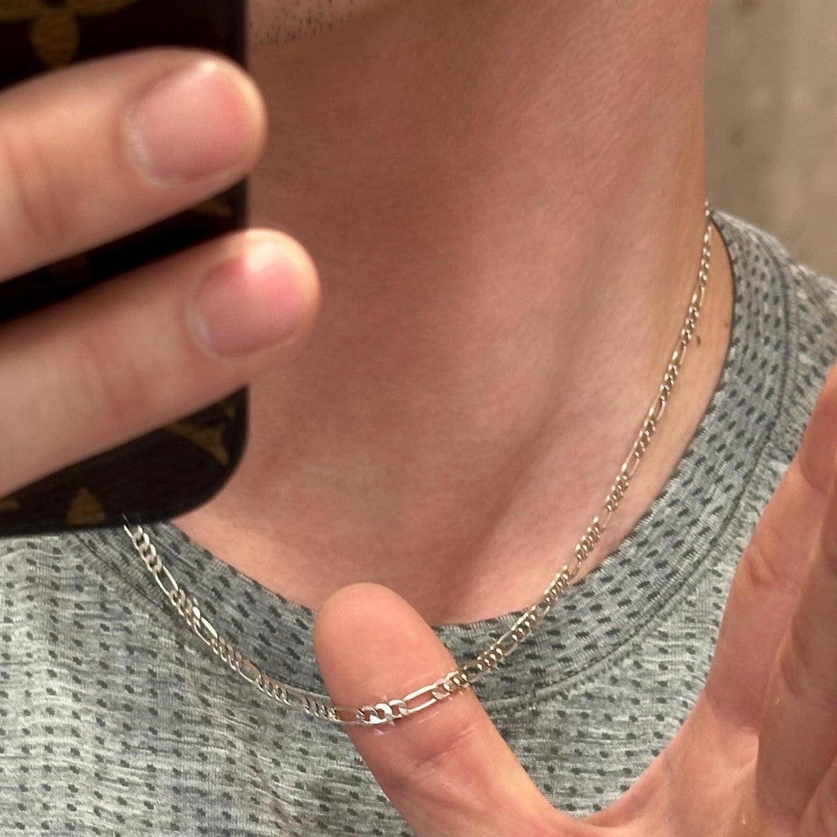 Stainless steel Cuban chain, Figaro necklace, men's fashion trend, titanium steel, 3:1NK chain, cross-border trend, versatile