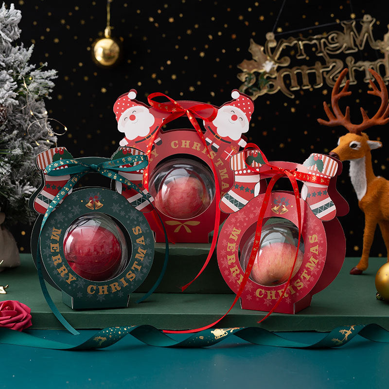 christmas apple box christmas eve kids peace fruit christmas fruit packaging box transparent hand gift gift box gift bag