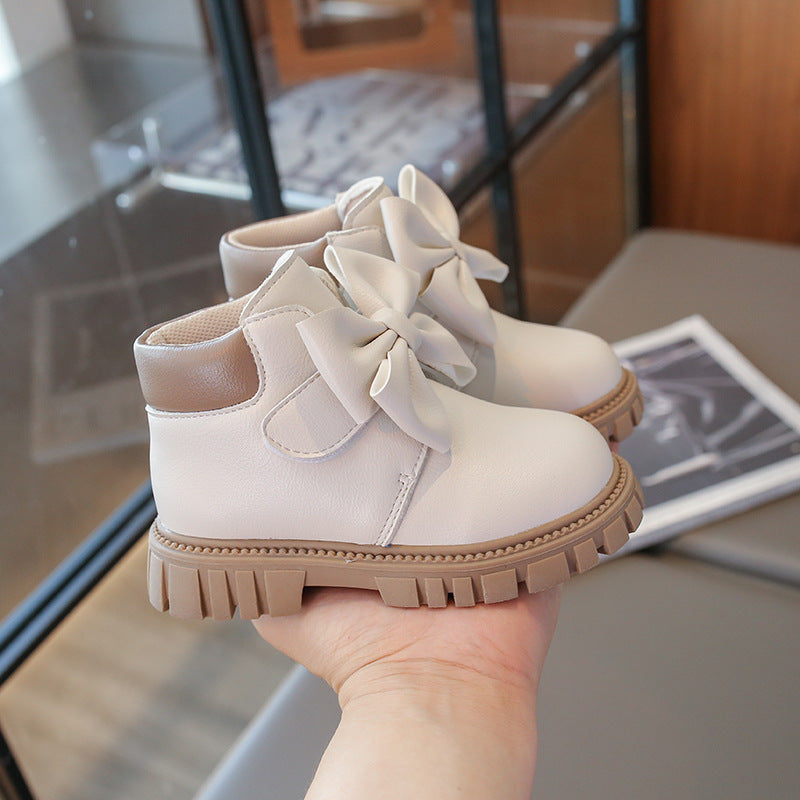 2026 Trend British Style Boots Girls Boots New Fashion Bow Children's Martin Boots Casual Boots