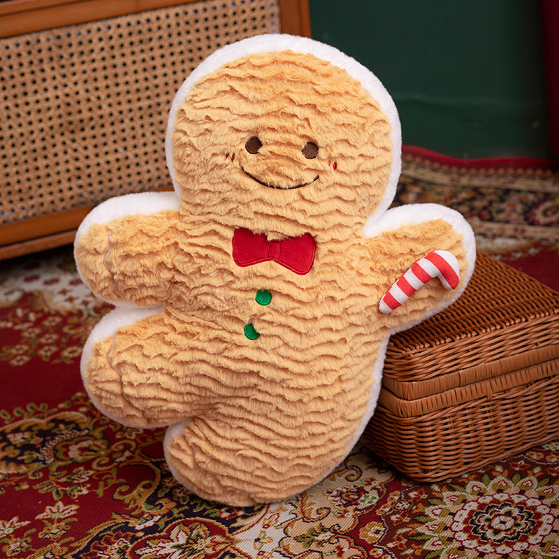 Colorful christmas day decoration pillow plush toy doll gingerbread man christmas doll gifts wholesale