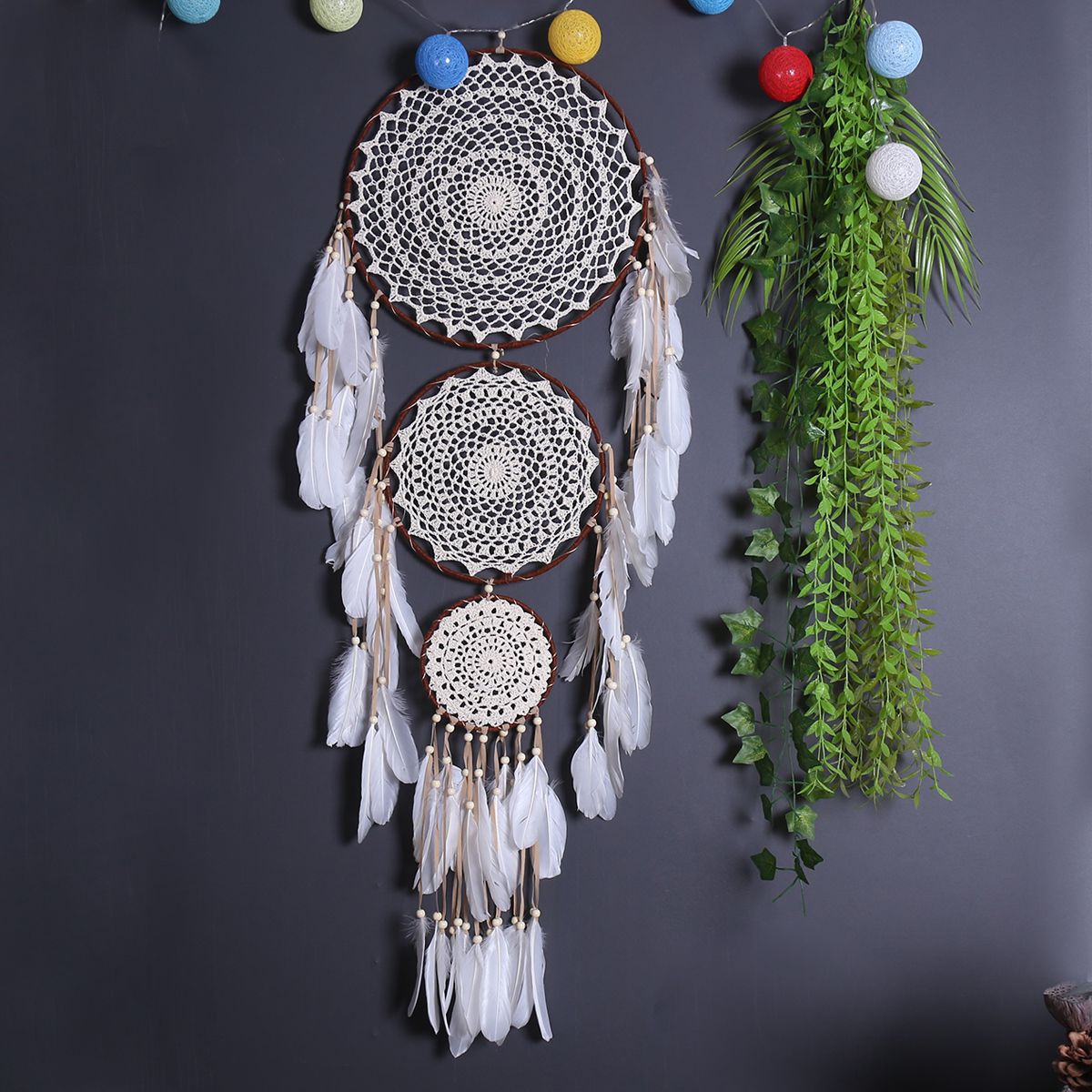 Cross-border dream catcher five-ring dream catcher hanging jewelry home wedding interior decoration wall hanging pendant creative gift