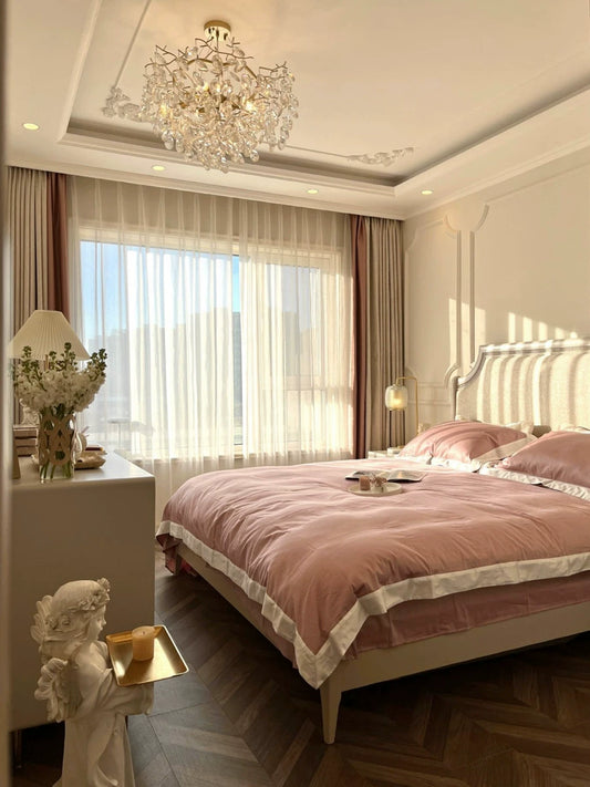 Solid wood bed