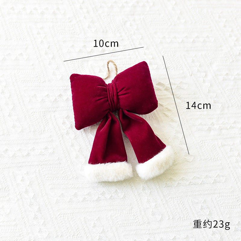 Amazon Cross-border Christmas Korean Large Fleece Finished Product Three-Dimensional Christmas Bow Hotel Christmas Tree Decoration