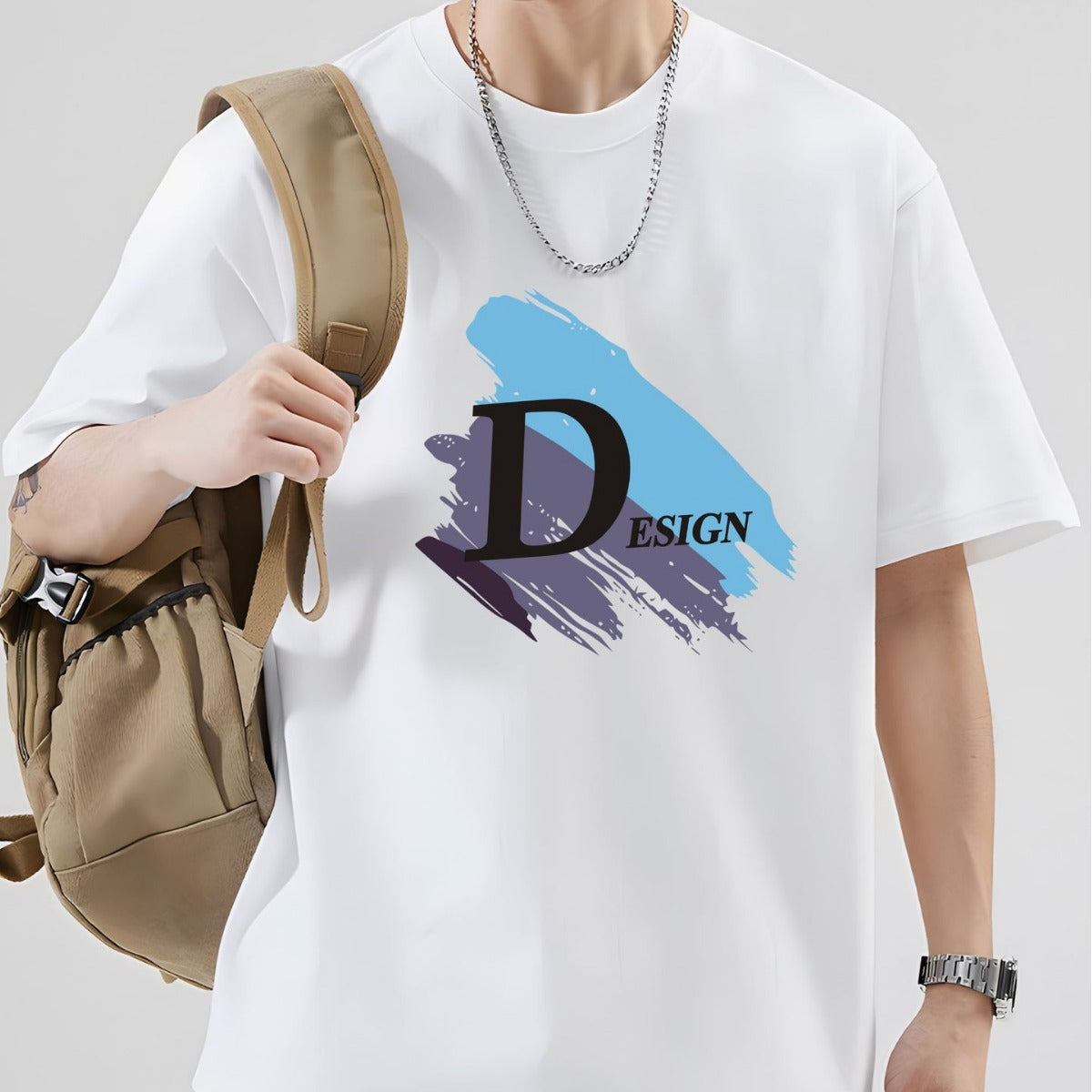 Xinjiang cotton short-sleeved T-shirt, men's loose round neck, street tide, pure cotton, fashionable, versatile, summer fashion, men's clothing e-commerce hit