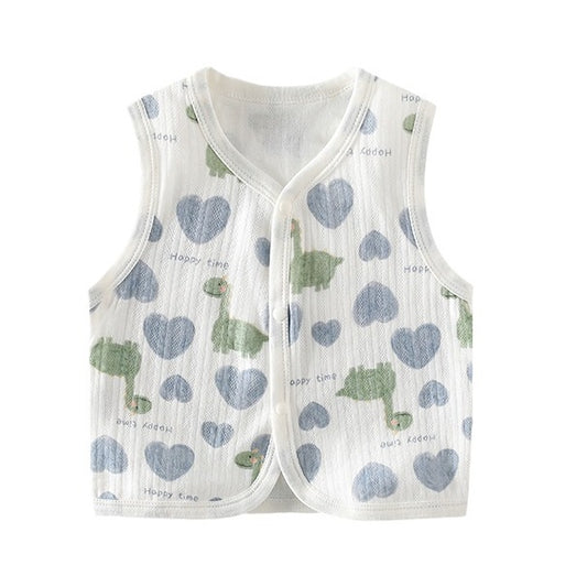 Baby vest single layer spring and autumn children's vest newborn boys girls thin autumn pony clip baby vest