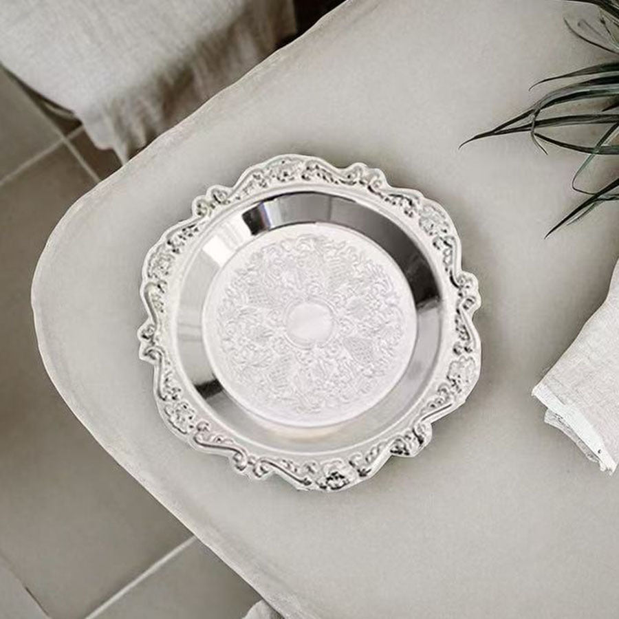 European Silver Plated Home Decoration Ornaments Cake Tray Fruit Plate Snack Plate Fashion Party Supplies