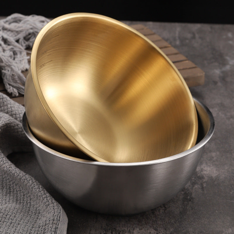 304 stainless steel cold noodle bowl high value with scale household fruit salad bowl bibimbap bowl ins style korean tableware