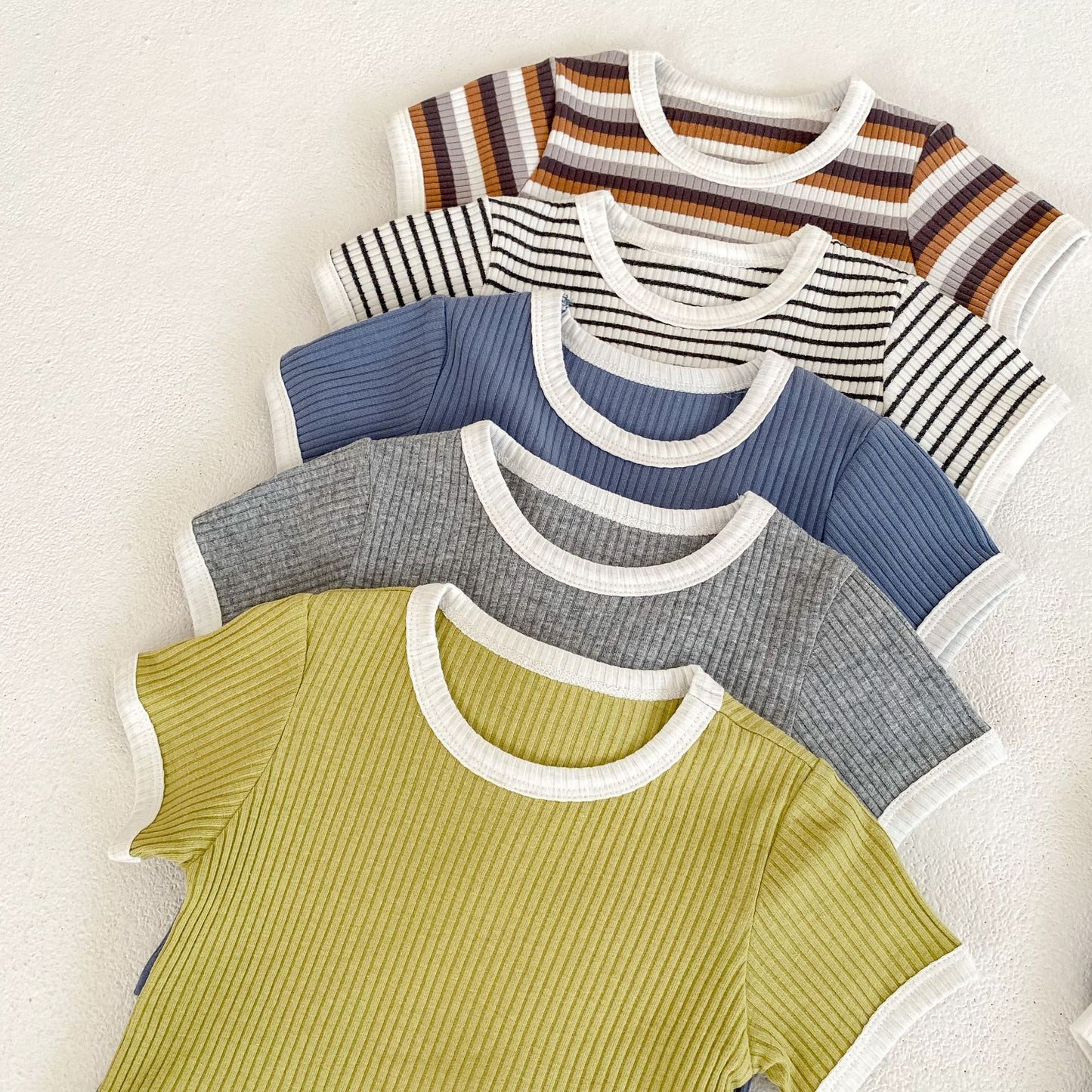 Baby boy suit, summer new baby simple casual round neck T-shirt, large PP pants two-piece set, Korean version of the versatile trend