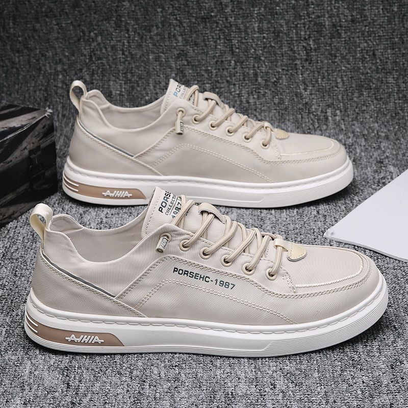 Summer thin breathable men's shoes 2024 new casual little white shoes one foot canvas board shoes sports work fashion shoes