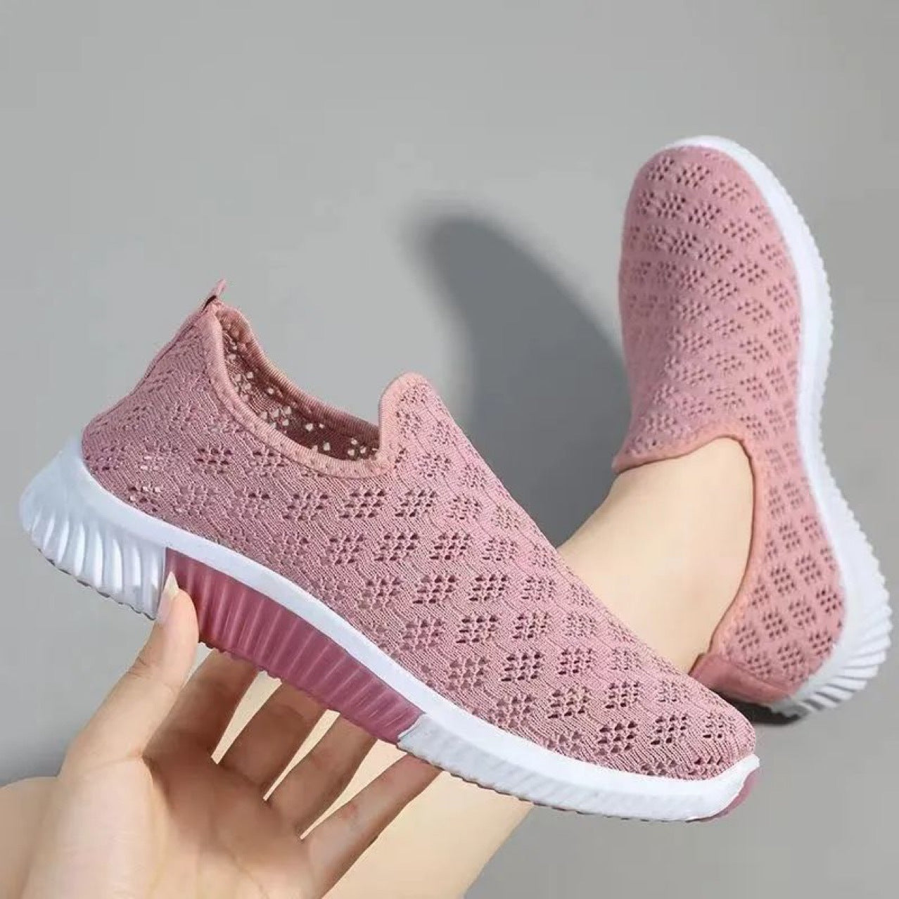 Summer mesh breathable casual sneakers are wearable and non-slip fashionable walking shoes foreign trade one-foot shoes dropship