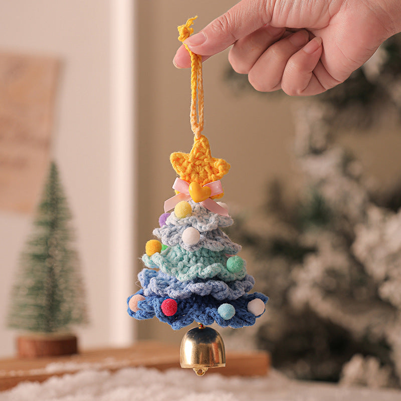 Cross-border plush Christmas pendant, woolen crochet Christmas tree ornament, Christmas decoration car pendant