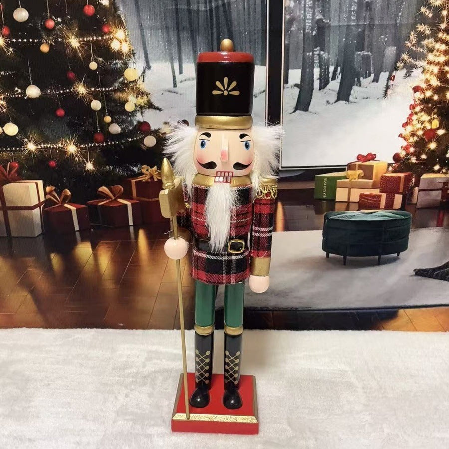 Cross-border spot new nutcracker wooden handicraft ornaments in different sizes Creative home Christmas ornaments