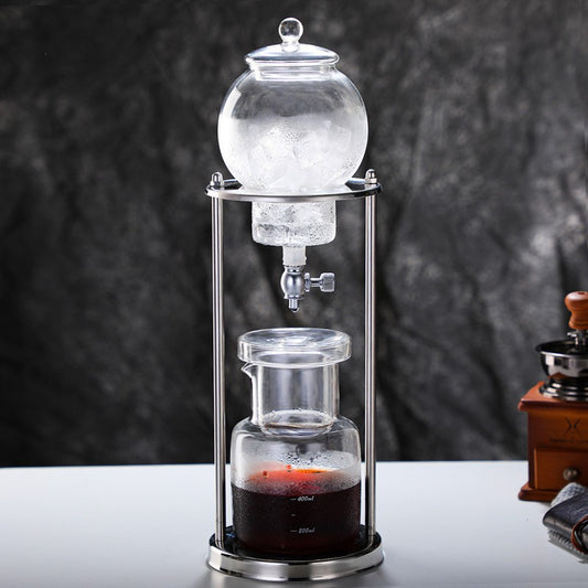 Cross Border Summer Classic Glass Coffee Maker Icing Drip Pot Brew Cold Drink Tea Pot Cold Brew Coffee Stainless Steel