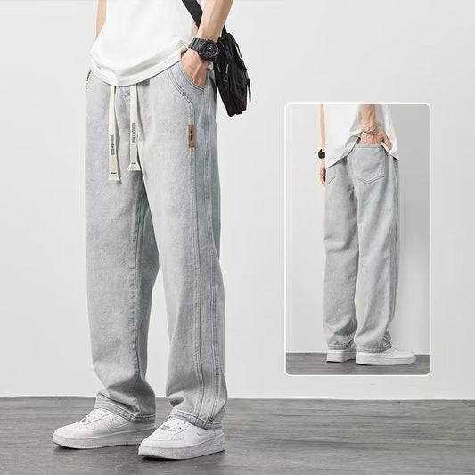 Jeans Men's Summer Thin 2023 Trendy American High Street Loose Straight Casual Wide-leg Long Pants