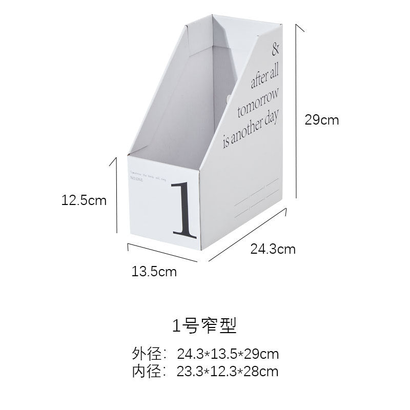 Desktop organizing box, paper folding book standing box, student information file shelf, book desk, file storage box