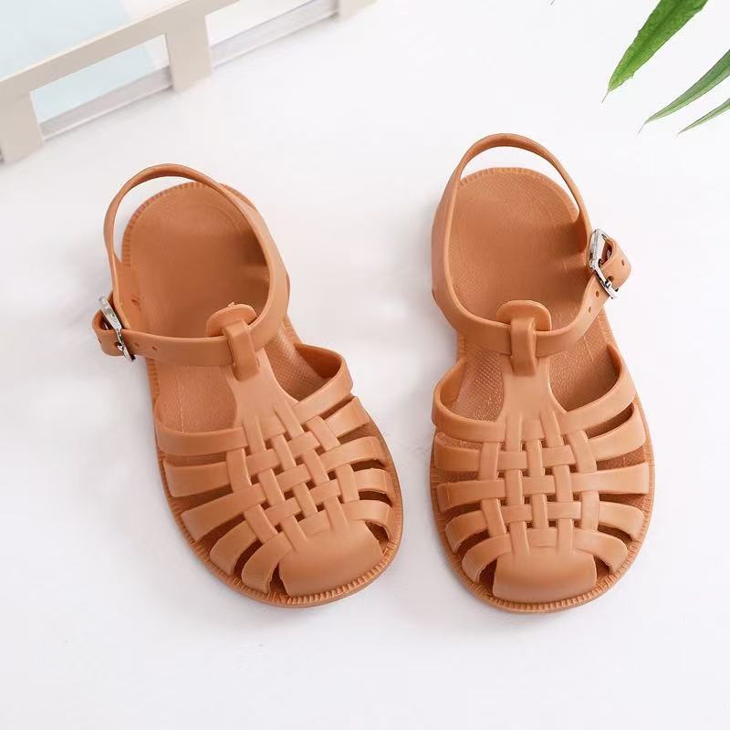 Spring, summer, boys and girls, Roman toe sandals, soft soles, hollow shoes, flat shoes, jelly shoes, baby toddlers