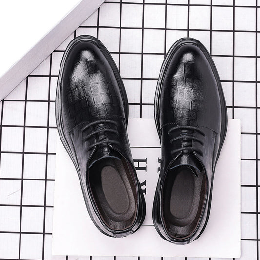 Leather shoes men's business formal wear casual trendy shoes spring British groom Korean version cross-border soft sole wedding leather shoes breathable