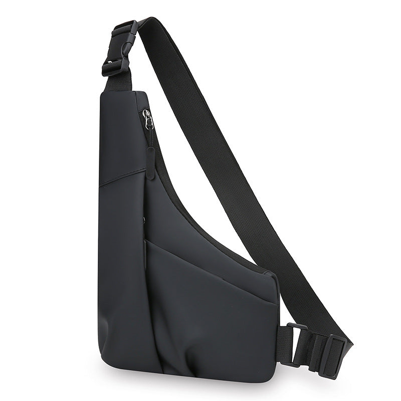 Cross-border new triangle bag casual men's leather film large capacity crossbody bag fashionable outdoor water-repellent shoulder bag