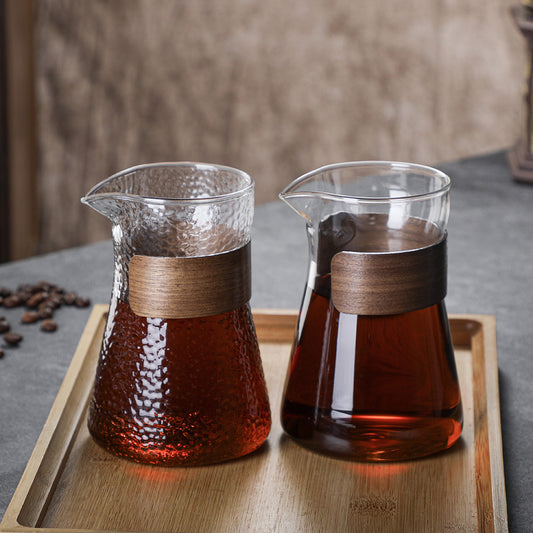 Simple pour-over coffee sharing pot high borosilicate glass Japanese style hanging ear coffee cup cold brew pot coffee pot set