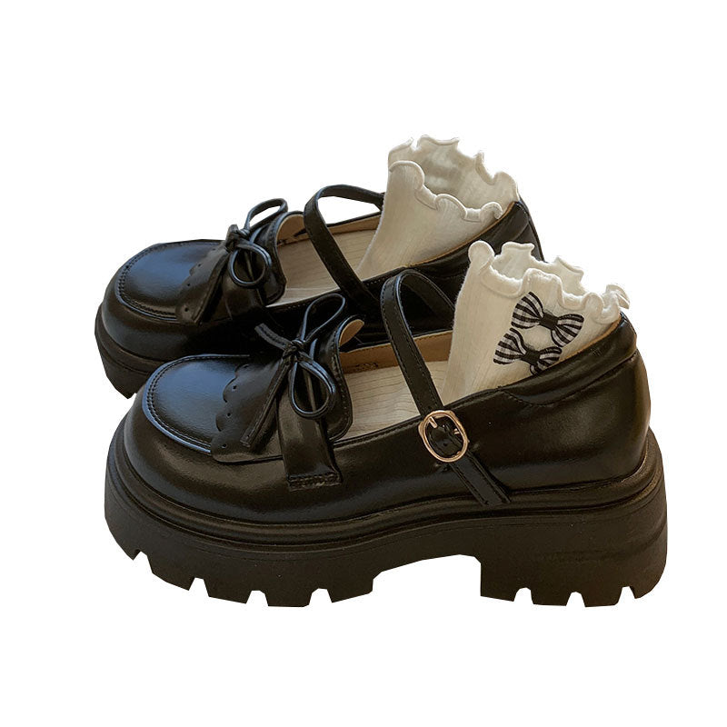 Loafer college style skirt cute and versatile single shoes 2025 new spring and autumn thick heel thick sole to increase the height of small leather shoes for women
