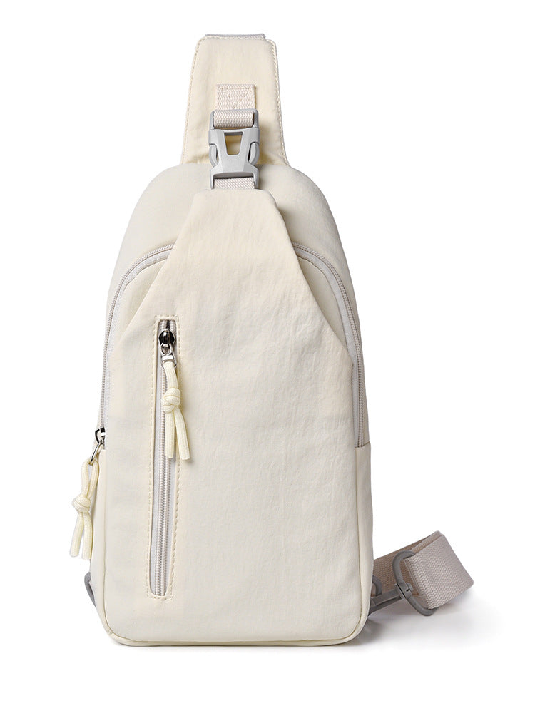 Cross-border new men's chest bag fashion trend solid color shoulder bag portable sports leisure crossbody bag can print logo