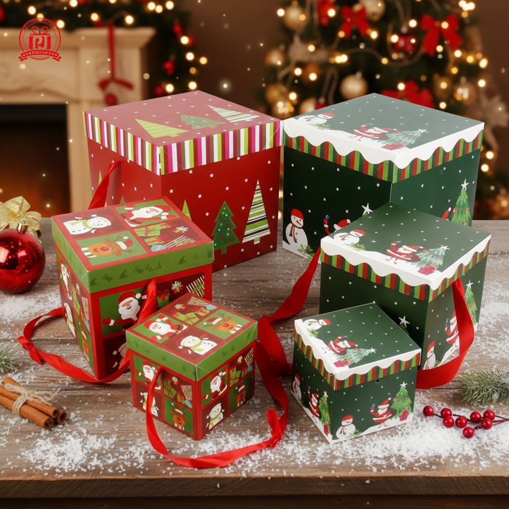 New Christmas Decoration Gift Box Supplies Paper Gift Gift Packaging Box Christmas Eve Apple Box Christmas Tree