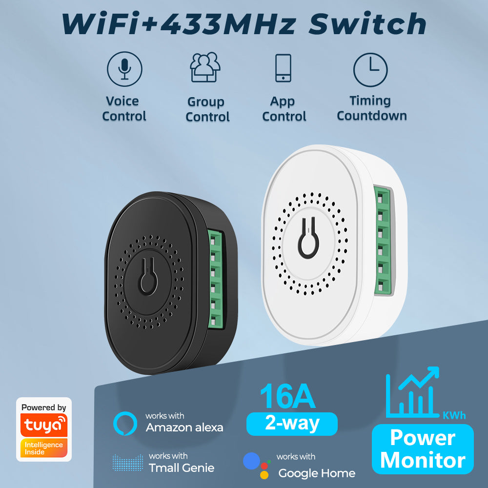 Tuya smart home wifi433 wireless on-breaker cassette control switch light remote control APP intelligent control