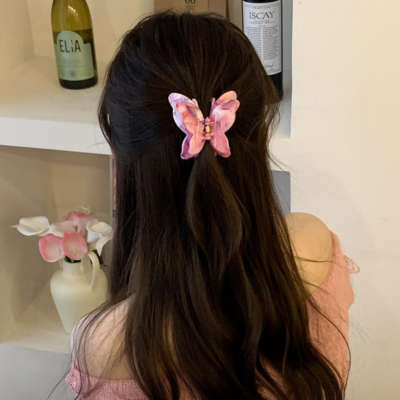 Super fairy three-dimensional butterfly grab clip female 2025 new high-end sense medium hairpin on the back of the head shark clip hair grab hair ornament