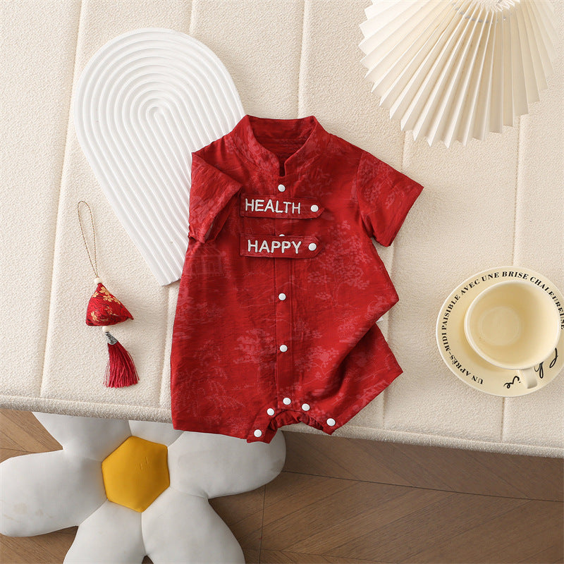 Baby summer clothes, baby antique onesies, babies and toddlers, one year old, full moon, going out to climb and crawling, new summer styles