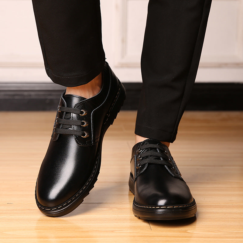 Men's leather shoes, British style, versatile, casual soft-soled beanie shoes, business formal wear trends, slip-on loafers, men's shoes