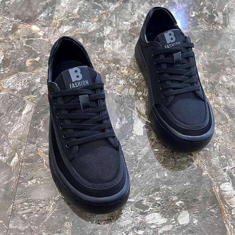 New casual sports board shoes men's round toe ultra-light thick sole clear color lycra breathable mesh shoes men's shoes trendy