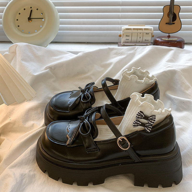 Loafer college style skirt cute and versatile single shoes 2025 new spring and autumn thick heel thick sole to increase the height of small leather shoes for women