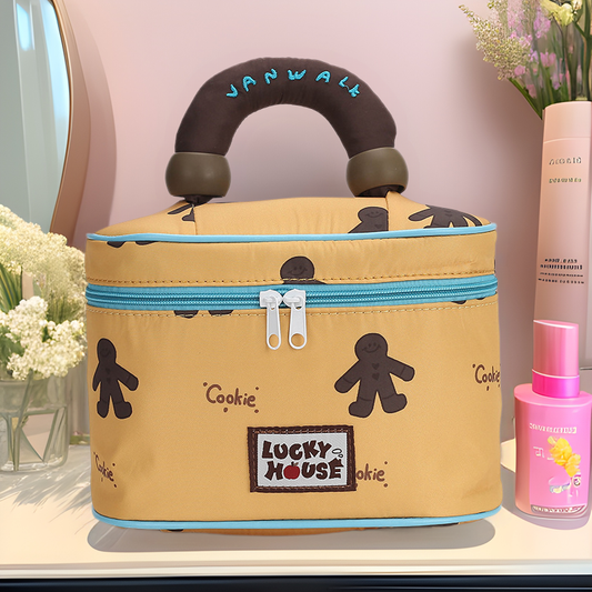 VANWALK Small Garden Cute Girl Hand-Worn Cosmetic Bag Travel Portable Large-capacity Toiletry Storage Bag