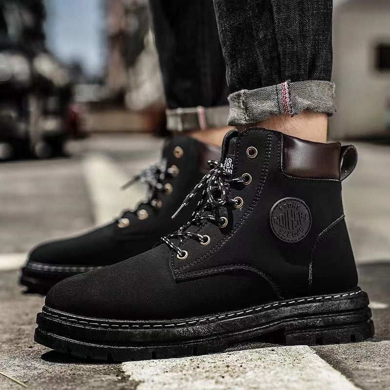 Martin boots men's shoes autumn new high-top cargo boots British style booties Korean version of versatile platform boots trendy shoes