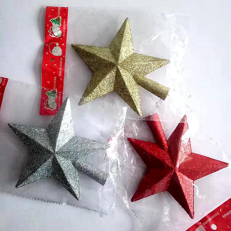 Festive Supplies Christmas Top Star Creative Christmas Gift Sprinkling Pink Star Christmas Tree Ornament Pendant Pentagram