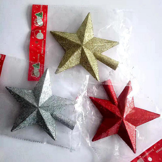 Festive Supplies Christmas Top Star Creative Christmas Gift Sprinkling Pink Star Christmas Tree Ornament Pendant Pentagram