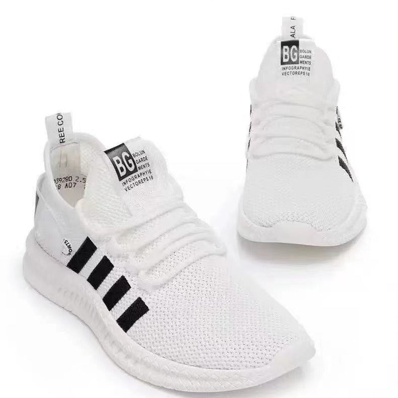 Cross-border men's shoes, women's shoes, casual shoes, trends, versatile sneakers, men's shoes, fly weave, breathable mesh cloth shoes, manufacturer batch