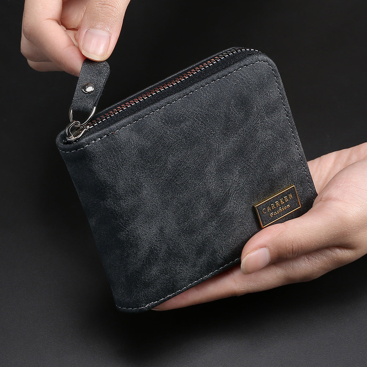 New Men's Business Fashion Multifunctional Zipper Short Wallet Large Capacity Multi Card Wallet Change Wholesale